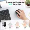 TECKNET Rechargeable Bluetooth Mouse, [ USB + BT5.0 + BT3.0 ] Wireless Mouse, Ergonomic Design, Silent Click, 6-Level 4800 DPI Wireless Mice, 3-Device Switching for Laptop, Computer, MacBookBlack