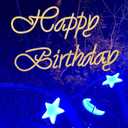 Happy Birthday Neon Sign - 16.5x10inch Custom Neon Sign for Wall Decor, Happy Birthday Light Up Sign Backdrop with Dimmable Switch for Bar Backyard Garden Party Best Kids Gift (Warm White)