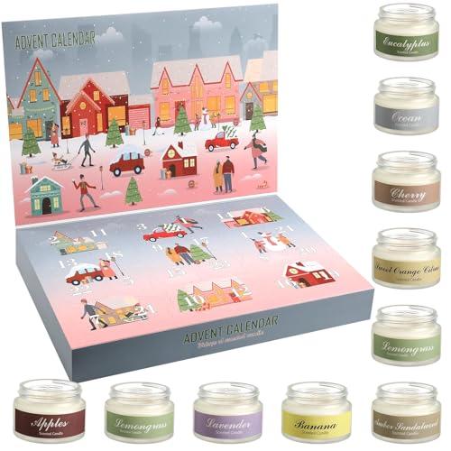 Advent Calendar 2025-24 Days of Christmas Countdown Scented Candles Gifts Set - 24 Scent 3.5OZ Jar Candles for Hostess Adult Women Men Family Friend Home Holiday Home Decoration