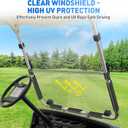 Upgrade Golf Cart Windshield for Yamaha 1995-2013 G14 G16 G19 Gas & Electric Models, Foldable Windshield Replacement with Golf Cart Windshield Clip Accessories -PC UV Resistant (Tinted/Clear)