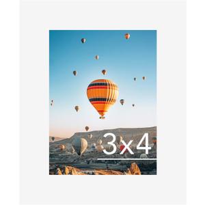 3x4 Picture Frame Black for Tabletop or Wall, 3 x 4 Wall Gallery Poster Photo Frame with Shatter Resistant Plexiglass, White