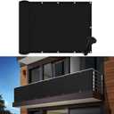 4'10' Black Balcony Privacy Screen Fence Cover UV Protection Weather Resistant Waterproof Shade Cloth for Outdoor Patio Apartment Backyard Porch Deck Railing with Zip Ties