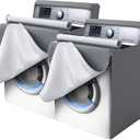 STARTWO Outdoor Washing Machine Cover, Washer/Dryer Cover Suit Most Top Load or Front Load Waterproof Sunscreen Dustproof All Weather Protection Large (27"Wx26"Dx43"H-2 PCS, Gray) 