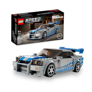LEGO Speed Champions 2 Fast 2 Furious Nissan Skyline GT-R (R34), Race Car Toy Model Building Kit, Collectible with Racer Minifigure, 2023 Set for Kids, Boys and Girls Ages 9 and Up 76917