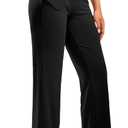 G Gradual Women's Yoga Pants Wide Leg wiht Pockets High Waist Stretch Loose Casual Lounge Sweatpants (Black, XL)