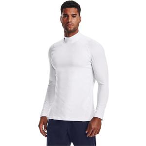 Under Armour Mens ColdGear Armour Fitted Mock (Large, White (100)/Black)
