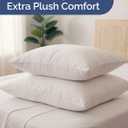 100% Cotton Bed Pillows - Queen Size Set of 2 - Super Soft, Breathable, Down Alternative Polyester for Back & Stomach Sleepers - Low Density, Low Loft Support & Machine Washable - 20" x 40" (White)