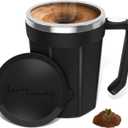 Self Stirring Coffee Mug, 18 oz Automatic Magnetic Electric Mixing Cup Stainless Steel Travel Cup for Coffee, Chocolate, Milk, Tea, Office, Home, Kitchen (Deep Navy)