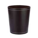 Sumnacon Round Leather Waste Basket,Small Classic PU Trash Garbage Can Under Desk Cabinet, Contemporary Wastebasket Bin for Home Office Laundry Room Living Room Bathroom Office,Brown