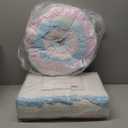 Cozy Line Home Fashions Light Pink Blue Coral White Ruffle 100% Cotton Reversible Girl Quilt Bedding Set, Reversible Coverlet Bedspread (Shabby Chic, Twin - 2 Piece)