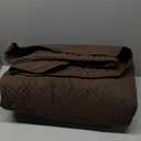 Lightweight Bedspreads with Basket Weave Pattern, Soft Quilt Bedding Set, Brown Comforter for All Seasons Brown Blanket, 11x7ft