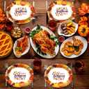 YQUQWN 50 PCS Oval Thanksgiving Paper Plates 12 x 10 Inch Heavy Duty Disposable Plates for Pumpkin Fall Harvest Holiday Thanksgiving Party Supplies Table Decor