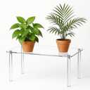 1 Pcs 16 Inch Extra Large Acrylic Risers Display Stands Rectangular 4-leg Acrylic Plant Stand, 6mm Thick Clear Shelf Riser Display Stands for Decor Collectibles Figures and Item Photography