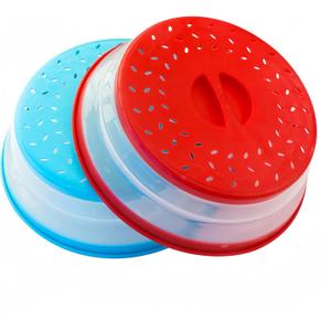 Pack of 2 Collapsible Microwave Food Cover, Splatter Guard,Vented Microwave Lid with Hook Hole for Food,10.5inch, BPA free TPR, Dishwasher safe
