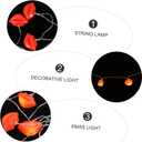 DOITOOL 1set Red Lip Shape String Lights Decorative Atmosphere Lamp Lightweight Portable for Parties Outdoor Events and Home Decor No Battery (150X5.5X4CM)