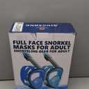 QingSong Full Face Snorkel Mask for Adults, Snorkeling Gear with Camera Mount, 180 Degree Panoramic View Snorkel Set Anti-Fog Anti-Leak (Small-Medium, 2 Pack - Black+Black Green)