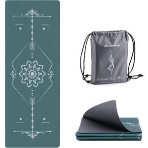 Avoalre Yoga Mat Foldable - Textured Non Slip Exercise Mat -Travel Lightweight Hot Yoga Mat with Carry Bag for Pilates & Home Workouts (72"L x 24"W x 3 Mm Thick), Green