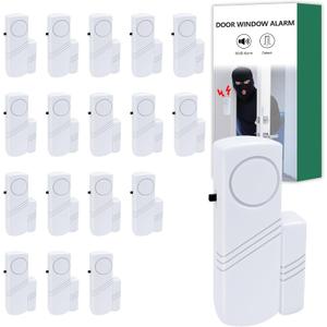 Door Window Alarm, 90DB Door Alarms for Kids Safety, Door Window Burglar Alarm, Window Pool Alarms for Home, Apartments, Offices, Hotel Rooms (18 Pack)