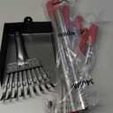 Heeyoo Dog Pooper Scooper, Dog Poop Tray and Rake Set, Pet Waste Removal Scoop with Long Adjustable Sectional Stainless Handles (Silver/Red)