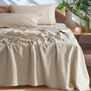 SONORO KATE 100% French Pure Linen Sheets, Breathable and Durable Linen King Size Sheets, Anti-Tear Linen Bed Sheets, Machine Washable, 16 Inch Deep Pocket - 4 Piece (Natural Linen, King)