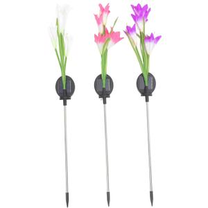 BESPORTBLE 4-Piece Solar-Operated Garden Lights Flower Stake Lamps Decorative Solar Powered Outdoor Use
