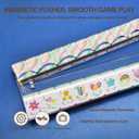 Mahjong Racks with Magnetic Pushers, 4 Pack Acrylic American Mahjong Tile Racks with Scalloped Wave Edge Pusher, 20 Inch Glossy Tile Holders and Tabletop Game Organizer Accessories for Mahjong Lovers