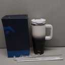 30 oz Tumbler with Handle and 2 Straws,2 in 1 Lid Insulated Water Bottle Stainless Steel Travel Coffee Mug,Day Night