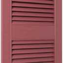 Ekena Millwork Lifetime Vinyl LL1S14X05200WN Standard Cathedral Top Center Mullion, Open Louver Vinyl Shutters, w/Installation Shutter-Lok's & Matching Screws (Per Pair), 14 1/2"W x 52"H, Wineberry