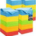 Microfiber Cleaning Cloth, 100 Pack Cleaning Rags Microfiber Towel Bulk Absorbent Lint-Free Wash Cloths, All-Purpose Shop Towels for Cars, Automotive, Garage, Home & Kitchen 11.5"*11.5"