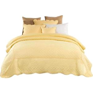 Tache 2 Piece Quilted Yellow Buttercup Puffs Matelasse Bedspread Set, Twin
