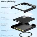 MAKAVO for Samsung Galaxy Z Flip 6 Case, Flip 7 FE Case Compatible with MagSafe, with Built-in Screen Protector, Flip6 Slim Hard Magnetic Phone Case, Black