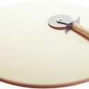 GoodCook Oven to Table Ceramic Stoneware Pizza Stone with Metal Rack, 14.75", White