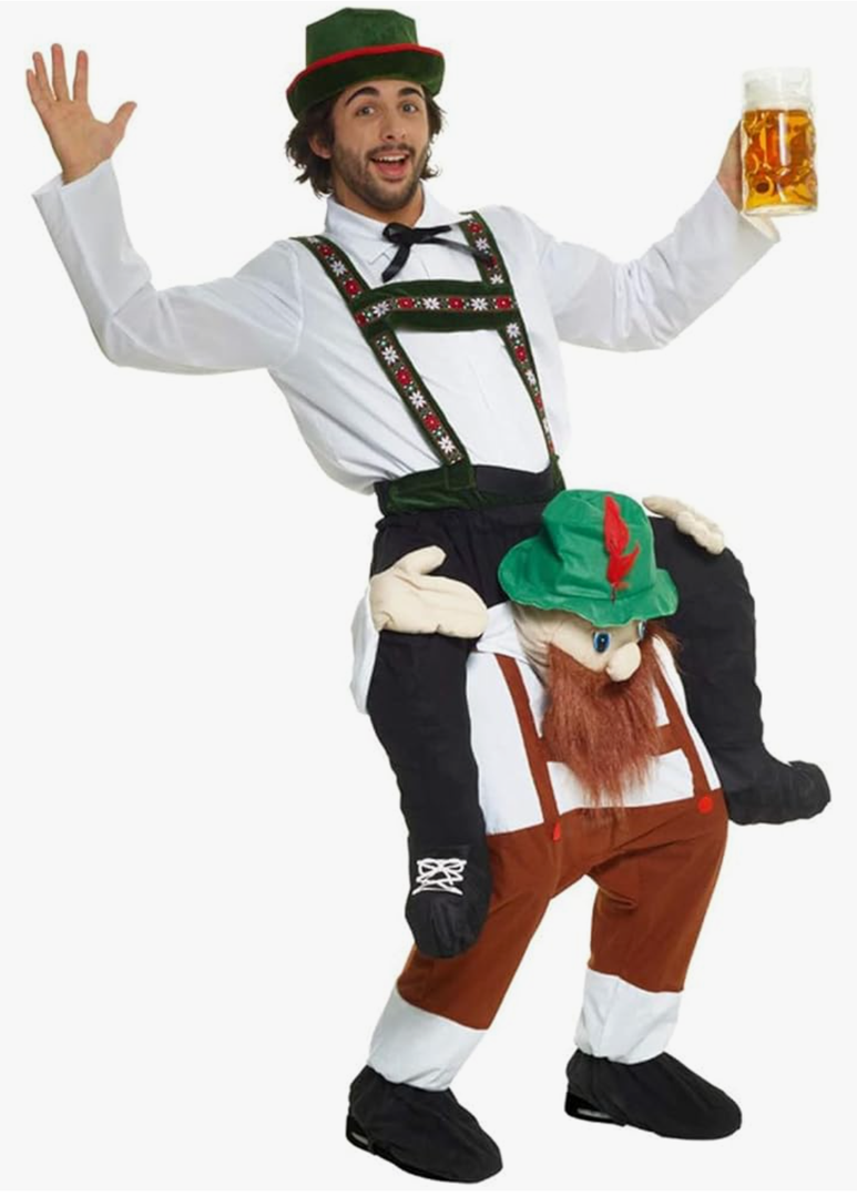 Morph One Size Fits Most Bavarian Piggyback Costume, Brown, White and Black One Size