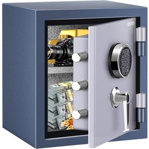 HSDYS 1.0 Cu Ft Fireproof Home Safe Box with Digital Keypad and Back Keys