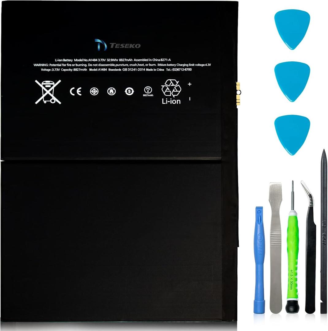 Replacement Battery for iPad 5/iPad 6/iPad 7/iPad 8/iPad air, Battery Kit with Repair Tools Compatible with A1822, A1823,A1474, A1475,A1476,A1893,A1954,A2197,A2200,A2198,A2270,A2428,A2429,A2430