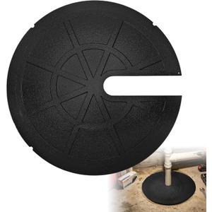 18 Inch Slotted Steel Sump Pump Cover Lid, Black Heavy Duty Septic Tank Cover for Sump Pump Bucket Basin, Decorative Well Pump Safety Basin Lid for Sewage Pump