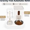 Cat Water and Food Dispenser, for Cats, 2L/1L Gravity Set, Stainless Bowl