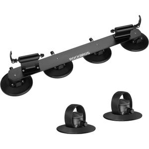 ROCKBROS Suction Cup Bike Rack for Car Roof Top Sucker Bike Rack Quick Release Aluminium Alloy Bike Carrier with Sucker for 2 Bikes, Blac