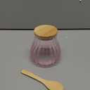 Arrozon 15 oz Pink Sugar Bowl with Bamboo Lid and Spoon,Pink Kitchen Decor and Accessories,Glass Jar with Airtight Lid, Brown Sugar Keeper, Sugar Container for Coffee Bar and office