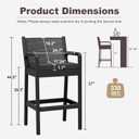 Patio Wicker Bar Stools Set of 4, 30'' Outdoor Counter Height Barstools with Thickened Cushions, All-Weather Wicker Rattan Bar Chairs with Backrest & Footrest for Backyard, Pool, Balcony, Black