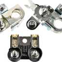 Battery Fuse and Positive & Negative Battery Terminal Clamps Compatible with Ford F-150 2011-2014 Replace AL3Z-14526-AA BT4Z-14450-AA BT4Z-14450-BA