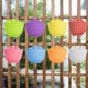 8 Pack Hanging Planters Wall Planters for Indoor Outdoor Plants, Colorful 8 inch Plant Pot with Drainage Hole, balcony planter railing hanging Pot, Plant Wall Mount Home Dcor with Accessaries