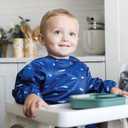 Tiny Twinkle Long Sleeve Bib for Babies & Toddlers | Waterproof Smock Bib for Eating | Machine Washable & Mess-Proof Feeding Essentials | Newborn Shower Gift (Ocean Life, 624M)
