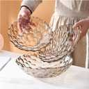 2 Pack Glass Fruit Bowl, Fruit Basket Holder, Crystal Fruit Bowl, Dessert Plate,Decorative Pedestal Bowl,for Table Dcor for Home,Office, Wedding Decor, Fruit, Snack, Dessert (Large+Small,Clear)