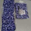 Lularoe Tall Curvy (TC fits Sizes 12-18) Mandala Hexagon Tye Dye Blue White Buttery Soft Adult Leggings, Pack Of 2