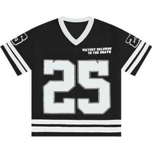 Men's Plus Size Jersey T-Shirts Number Graphic Tees Short Sleeve V Neck Tee Shirt (Purple)