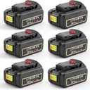 6-Pack 8.0Ah 20V Max Replacement Batteries Compatible with Dewalt 20V XR Tools, Fits DCB206 DCB200 DCB201 DCB204 DCB207, Works with DCD/DCF/DCG Series Cordless Power Tools