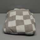 CozeCube Super Soft Fullfy Microfiber Reversible Knitted Blankets, Warm Cozy Fuzzy Plush Throw, Grey and White Checkered Throw Blanket for Couch Bed Sofa, 50" x 60"