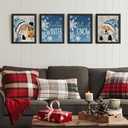 DSHFG Christmas Gnome Winter Pictures Bathroom Wall Art Decor Prints 8x10, Christmas Wall Decor for Home Bathroom Bedroom Living Room Kitchen, Set of 4, Unframed