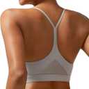 RUNNING GIRL Y-Back Sports Bras for Women, Medium Impact Wirefree Padded Bra Workout Crop Top Longline Sports Bra Push up, Size L